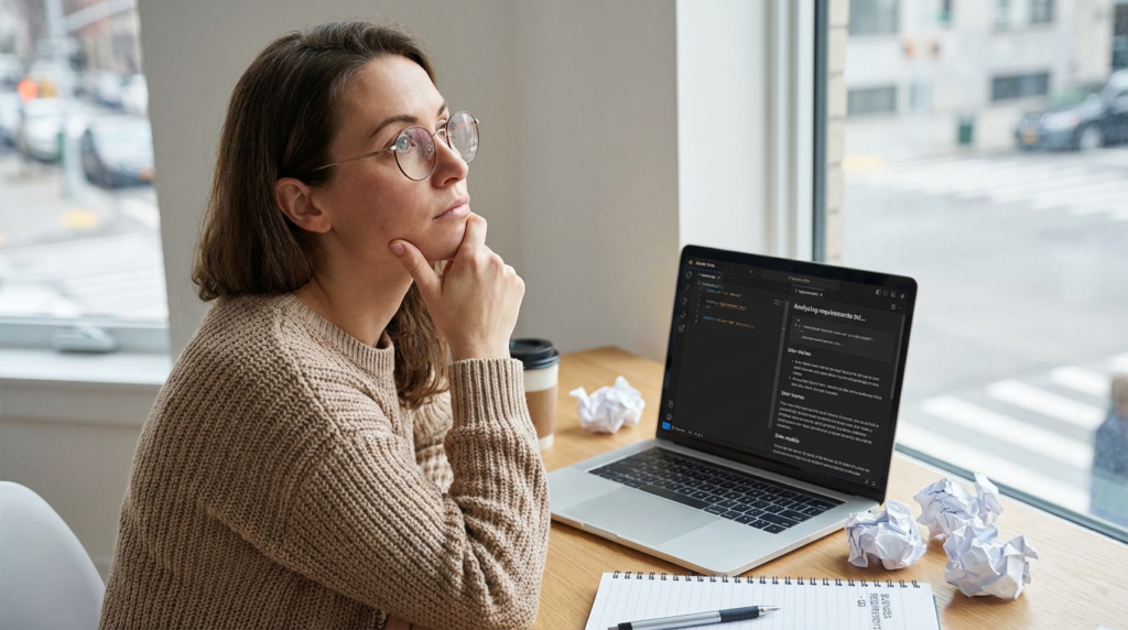 The need for humans to think and strategize cannot and should not be replaced by AI, especially for business requirements.