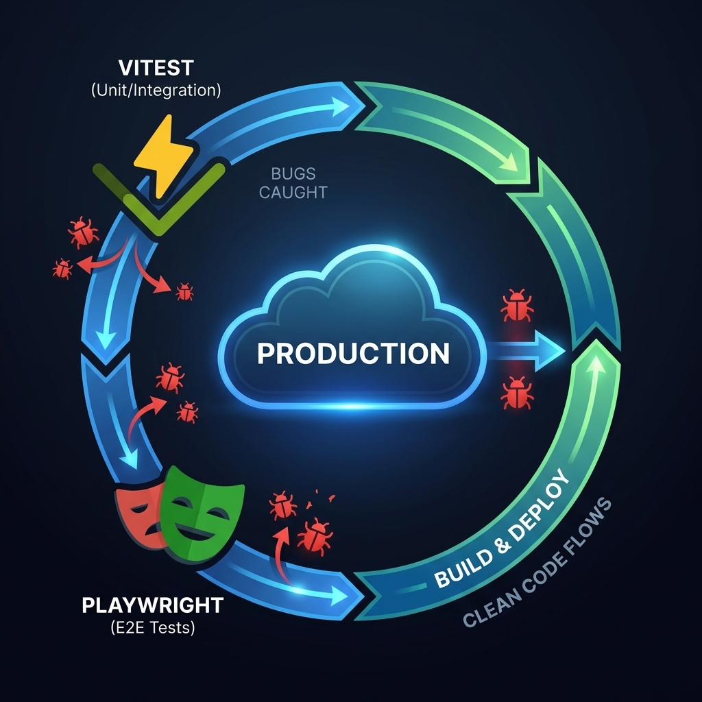 Using Vitest vs Playwright AI to create automated testing for AI code at Sleek App.